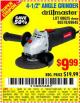 Harbor Freight Coupon DRILLMASTER 4-1/2" ANGLE GRINDER Lot No. 69645/60625 Expired: 10/7/15 - $9.99