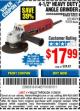 Harbor Freight Coupon DRILLMASTER 4-1/2" ANGLE GRINDER Lot No. 69645/60625 Expired: 11/30/15 - $17.99