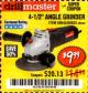 Harbor Freight Coupon DRILLMASTER 4-1/2" ANGLE GRINDER Lot No. 69645/60625 Expired: 10/23/17 - $9.99