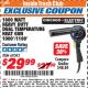 Harbor Freight ITC Coupon 1600 WATT HEAVY DUTY DUAL TEMPERATURE HEAT GUN (1000/1100) Lot No. 66098/69342 Expired: 10/31/17 - $29.99