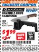 Harbor Freight ITC Coupon HANDHELD KNIFE SHARPENER Lot No. 60361/62452 Expired: 3/31/18 - $1.99