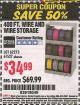 Harbor Freight Coupon 400 FT. WIRE AND WIRE STORAGE Lot No. 61527/62273/60360 Expired: 9/30/15 - $34.99