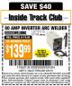 Harbor Freight ITC Coupon CHICAGO ELECTRIC 80 AMP INVERTER ARC WELDER Lot No. 64057 Expired: 3/31/15 - $139.99