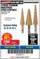 Harbor Freight Coupon 3 PIECE TITANIUM NITRIDE COATED HIGH SPEED STEEL STEP DRILLS Lot No. 91616/69087/60379 Expired: 12/3/17 - $7.99