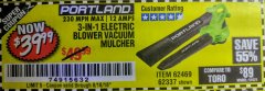 Harbor Freight Coupon 3 IN 1 ELECTRIC BLOWER VACUUM MULCHER Lot No. 62469/62337 Expired: 8/18/18 - $39.99