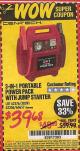 Harbor Freight Coupon 3-IN-1 PORTABLE POWER PACK WITH JUMP STARTER Lot No. 38391/60657/62306/62376/64083 Expired: 9/30/15 - $39.68