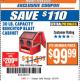 Harbor Freight ITC Coupon 30 LB. CAPACITY ABRASIVE BENCHTOP BLAST CABINET Lot No. 62454/42202 Expired: 2/27/18 - $99.99