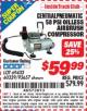 Harbor Freight ITC Coupon 58 PSI OILLESS AIRBRUSH COMPRESSOR Lot No. 69433/60329/93657 Expired: 9/30/15 - $59.99