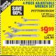 Harbor Freight Coupon 4 PIECE ADJUSTABLE WRENCH SET Lot No. 903/69427/60690 Expired: 3/1/16 - $9.99