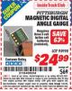 Harbor Freight ITC Coupon MAGNETIC DIGITAL ANGLE GAUGE Lot No. 95998 Expired: 1/31/16 - $24.99