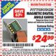 Harbor Freight ITC Coupon MAGNETIC DIGITAL ANGLE GAUGE Lot No. 95998 Expired: 4/30/16 - $24.99