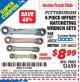Harbor Freight ITC Coupon 4 PIECE OFFSET RATCHETING WRENCH SETS Lot No. 68834/68833 Expired: 9/30/15 - $8.99
