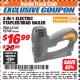 Harbor Freight ITC Coupon 3-IN-1 STAPLER/BRAD/PIN NAILER Lot No. 93749/63160 Expired: 3/31/18 - $16.99