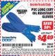 Harbor Freight ITC Coupon PVC LONG CUF OIL RESISTANT GLOVES Lot No. 99677 Expired: 4/30/15 - $4.49