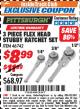 Harbor Freight ITC Coupon 3 PIECE FLEX HEAD STUBBY RATCHETS Lot No. 46742 Expired: 8/31/17 - $8.99