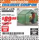 Harbor Freight ITC Coupon 6 FT. x 6 FT. GREENHOUSE Lot No. 97439 Expired: 12/31/17 - $89.99