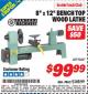 Harbor Freight ITC Coupon 8" x 12" BENCH TOP WOOD LATHE Lot No. 95607 Expired: 9/30/15 - $99.99