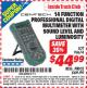 Harbor Freight ITC Coupon 14 FUNCTION PROFESSIONAL DIGITAL MULTIMETER WITH SOUND LEVEL AND LUMINOSITY Lot No. 98674 Expired: 4/30/15 - $44.99