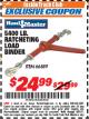 Harbor Freight ITC Coupon 5400 LB. RATCHETING LOAD BINDER Lot No. 66889 Expired: 8/31/17 - $24.99