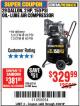 Harbor Freight Coupon 2 HP, 29 GALLON 150 PSI CAST IRON VERTICAL AIR COMPRESSOR Lot No. 62765/68127/69865/61489 Expired: 4/30/18 - $329.99