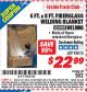 Harbor Freight ITC Coupon 6 FT. x 8 FT. FIBERGLASS WELDING BLANKET Lot No. 95015 Expired: 1/31/16 - $22.99