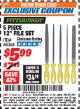 Harbor Freight ITC Coupon 5 PIECE 12" FILE SET Lot No. 7520/60368 Expired: 11/30/17 - $5.99