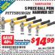Harbor Freight ITC Coupon 5 PIECE BALL PEIN HAMMER SET Lot No. 39217 Expired: 9/30/15 - $14.99