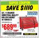 Harbor Freight Coupon 56", 11 DRAWER INDUSTRIAL QUALITY ROLLER CABINET Lot No. 67681/69395/62499 Expired: 9/25/16 - $689.99