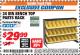 Harbor Freight ITC Coupon STOREHOUSE 24-BIN BENCHTOP PARTS RACK Lot No. 69572 Expired: 11/30/17 - $29.99