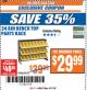 Harbor Freight ITC Coupon 24 BIN BENCH TOP PARTS RACK Lot No. 69572/95496 Expired: 4/17/18 - $29.99