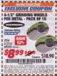 Harbor Freight ITC Coupon 10 PIECE, 4-1/2" GRINDING WHEEL FOR METAL Lot No. 6674/69235/61214 Expired: 5/31/17 - $8.99