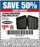 Harbor Freight Coupon 13 PIECE HIGH SPEED STEEL DRILL BIT SET Lot No. 9475/61723/62568 Expired: 6/30/15 - $2.99
