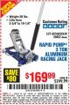 Harbor Freight Coupon PITTSBURGH 3 TON LOW-PROFILE ALUMINUM RACING FLOOR JACK WITH RAPID PUMP Lot No. 64544/64834 Expired: 12/9/16 - $169.99