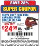 Harbor Freight Coupon HEAVY DUTY TOOL-FREE VARIABLE SPEED ORBITAL JIG SAW Lot No. 62422/69582 Expired: 4/13/15 - $24.99