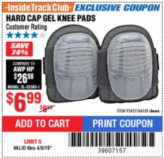 Harbor Freight ITC Coupon WESTERN SAFETY HARD CAP GEL KNEE PADS Lot No. 66124 Expired: 4/9/19 - $6.99