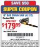 Harbor Freight Coupon POULAN PRO 18" GAS CHAIN SAW (42 CC) Lot No. 60729 Expired: 4/27/15 - $179.99