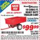 Harbor Freight ITC Coupon 10 CUBIC FT. HEAVY DUTY TRAILER CART Lot No. 38897 Expired: 8/31/15 - $99.99