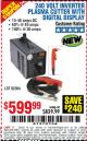 Harbor Freight Coupon 240 VOLT INVERTER PLASMA CUTTER WITH DIGITAL DISPLAY Lot No. 64808 Expired: 5/22/16 - $599.99