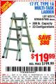 Harbor Freight Coupon 17 FT. TYPE 1A MULTI-TASK LADDER Lot No. 67646/62656/62514/63418/63419/63417 Expired: 10/28/15 - $119.99
