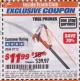Harbor Freight ITC Coupon TREE PRUNER Lot No. 9712 Expired: 5/31/17 - $11.99