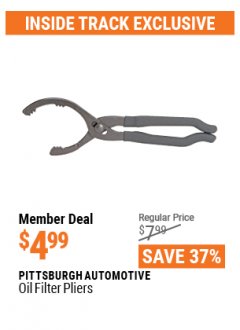 Harbor Freight ITC Coupon PITTSBURGH OIL FILTER PLIERS Lot No. 61477/63666 Expired: 4/29/21 - $4.99